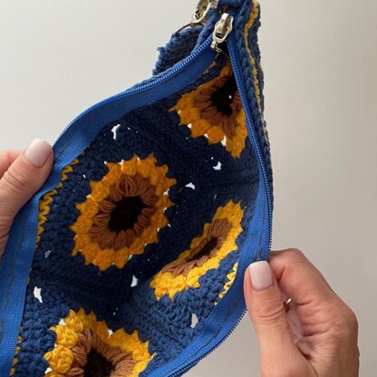 Sunflower granny square bum bag