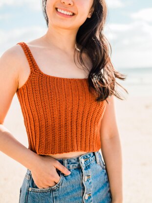 Terracotta Ribbed Crop Top