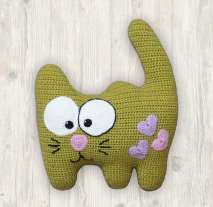 Cat Cushion Baby Pillow Crochet Pattern