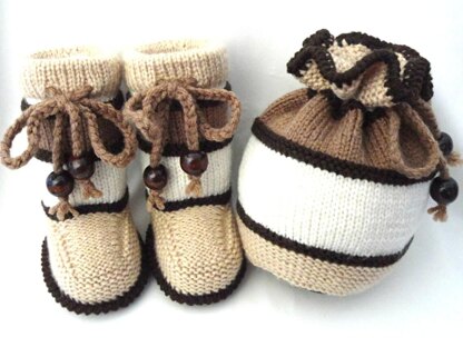 Knitted Baby Hat Baby Shoes PATTERN Baby Boy Baby Girl