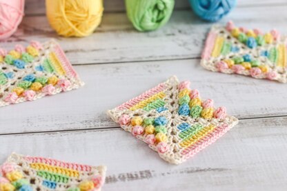 Rainbow gumdrop granny square