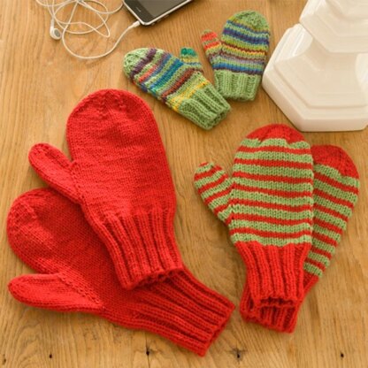 Mittens for All in Red Heart Super Saver Economy Solids - WR2106