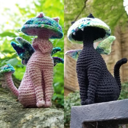 Kitty Cap Mushroom Fae - Fantasy Cat Fairy