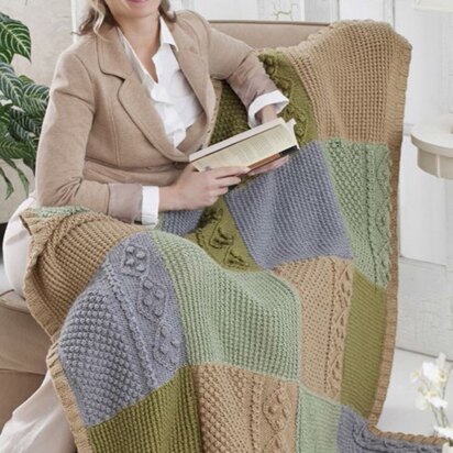 Autumn Throw in Red Heart Soft Solids - LW3059 - knitting pattern