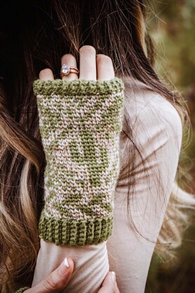 Cactus Fingerless Crochet Mittens