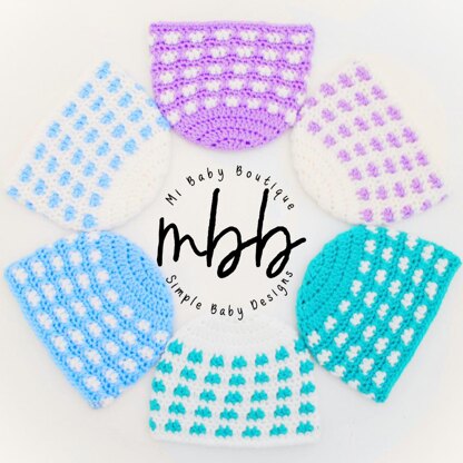 Simple Squares Baby Hats