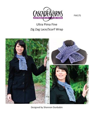 Cascade Yarns FW175 Zig Zag Lace/Scarf Wrap (free)