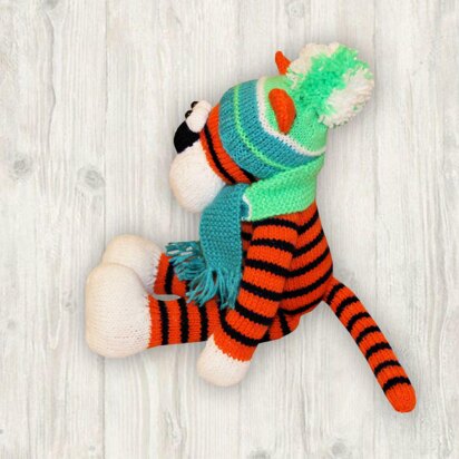 Tiger Knitting Pattern, Knitted Tiger, Animal Knitting Pattern