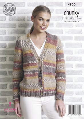 Cardigan & Waistcoat in King Cole Drifter Chunky - 4850 - Downloadable ...