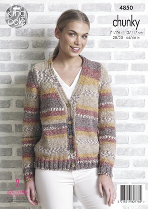 Cardigan & Waistcoat in King Cole Drifter Chunky - 4850 - Downloadable PDF