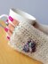 Cuddly knit-look crochet wristwarmers