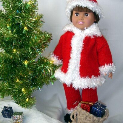 Santa Suit, Knitting Patterns fit American Girl and other 18-Inch Dolls