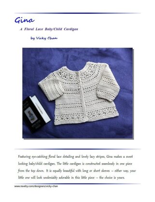 Gina - floral lace baby/child cardigan