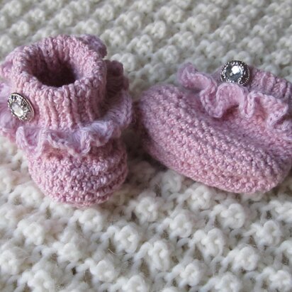 Baby Girl Booties with Ruffle