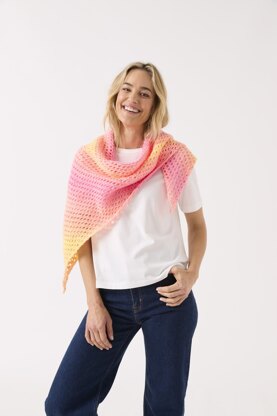 Crochet Shawl In One in Sirdar Jewelspun Ombre - Downloadable PDF