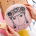 Cotton Clara Jane Foster Frida Hoop Embroidery Kit - 20cm 