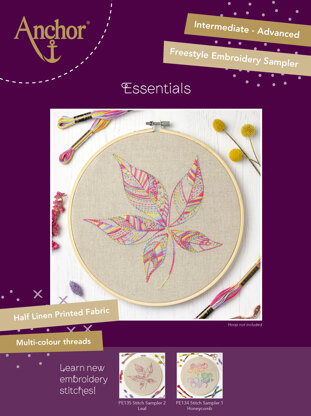 Anchor Essentials: Leaf Stitch Sampler Embroidery Kit