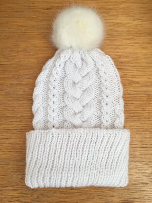 White Cable Hat