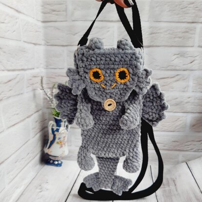 Crochet Pattern Dragon Phone Bag - Whimsical Amigurumi Shoulder Bag Tutorial - Step-by-Step PDF Guide for Beginners - Fantasy Creature Pouch