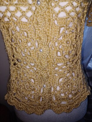 GOLDEN ROSE CROCHET LACE BLOUSE