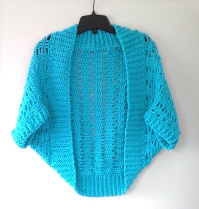 Short 'n Sweet Ribbed Lace Crochet Shrug