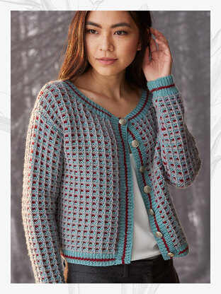 "Eleanor Cardigan" - Cardigan Knitting Pattern For Women in Willow and Lark Nest