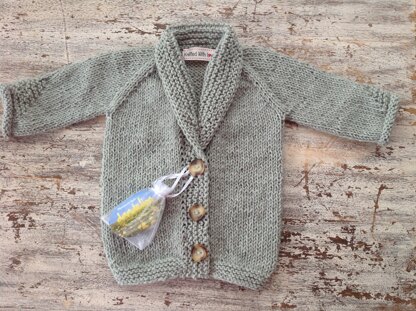 A  knitted cardi for Matthew by Nanny