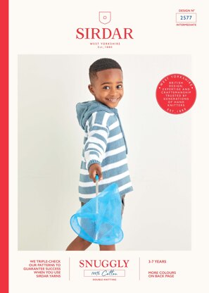 Hoodie in Sirdar Snuggly 100% Cotton - 2577 - Leaflet