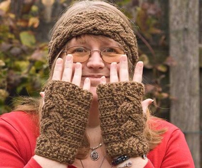 Cabled Headband & Mitts - Aran Version