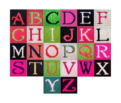 Complete A-Z Capitals set of blanket squares