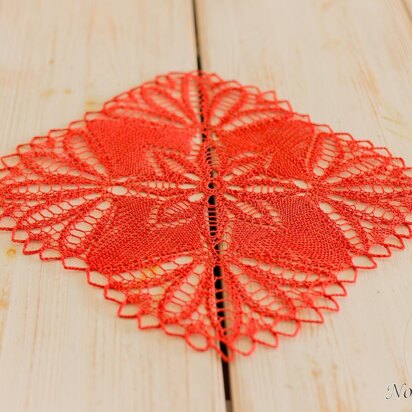 Knitted lace table topper "Cherry"