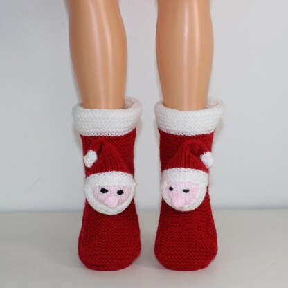 Childrens Santa Head Christmas Slippers