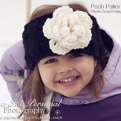 Knit Headband With Flower Knitting Pattern PDF 229