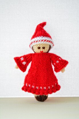 Christmas Candy Cane Doll Knitting Pattern - Toy Knitting Pattern