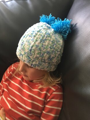 Children pom pom hat