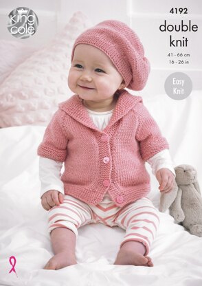 Babies Cardigans and Beret in King Cole Cherish & Cherished DK - 4192 - Downloadable PDF