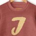 Womens knit sweater - Knitting Pattern Custom Letter J intarsia motif