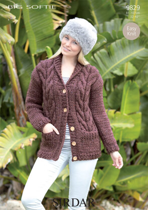 Cardigan in Sirdar Big Softie Super Chunky - 9829 - Downloadable PDF