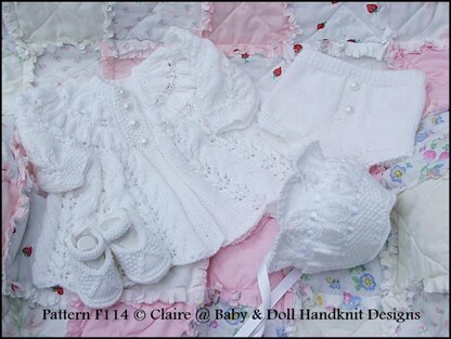 Frilled Matinee Set 16-22” doll (preemie-3m+ baby)