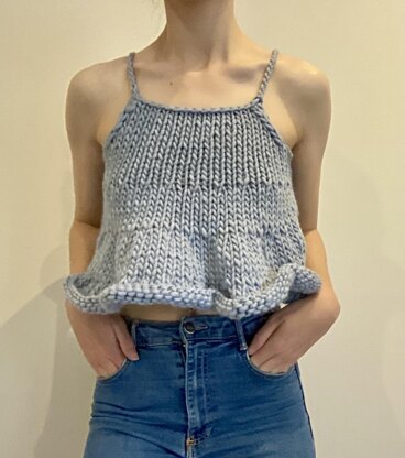 Ruffle Hem Crop Top