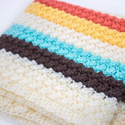 Modern Fall Wattle Stitch Crochet Blanket