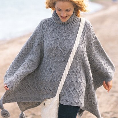 Blanket Poncho and Bag in Patons Classic Wool Worsted - knitting pattern