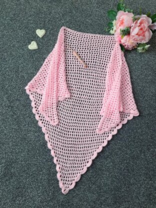 Crochet The Rose Whisper Shawl/Wrap Pattern