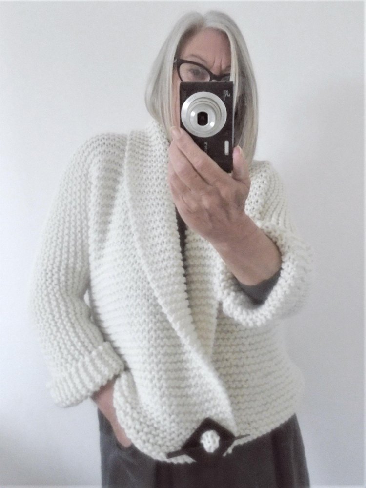 Bulky Garter Stitch Cardigan Knitting pattern by Audrey Wilson