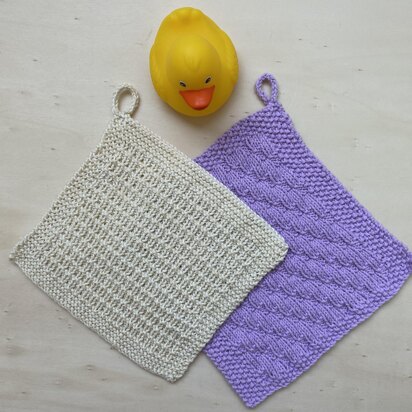 Pattern: two designs of dishcloth, washcloth, spa cloth