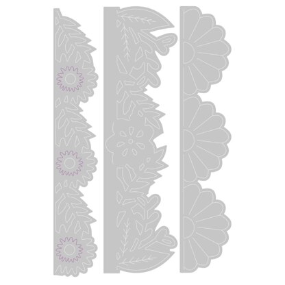 Sizzix Thinlits Die Set 3PK - Bold Floral Edges by Olivia Rose