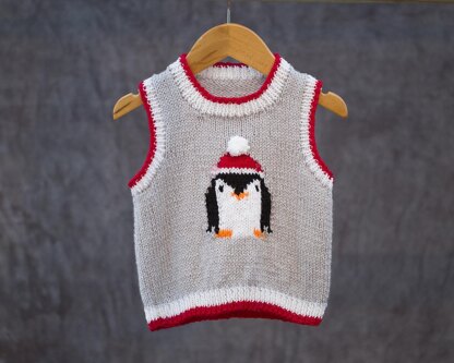 P167 Penguin Motif Tank Tops