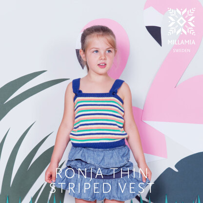 "Ronja Thin Stripe Tank" - Top Knitting Pattern For Girls in MillaMia Naturally Soft Cotton