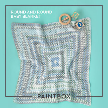 Round and Round Baby Blanket - Free Afghan Crochet Pattern For Babies in Paintbox Yarns Baby DK Prints by Paintbox Yarns