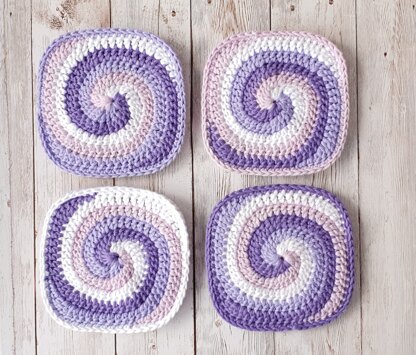 Lilac spiral coasters
